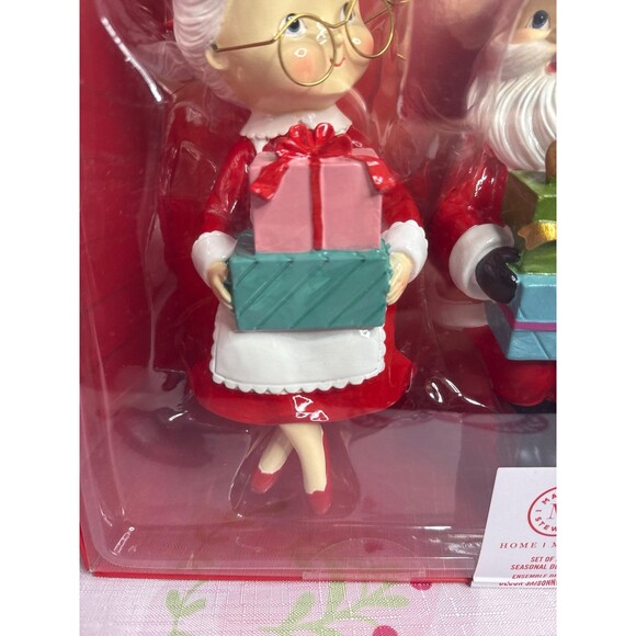 Martha Stewart Santa Mr & Mrs Claus Shelf Sitters Christmas Decor - Picture 3 of 6